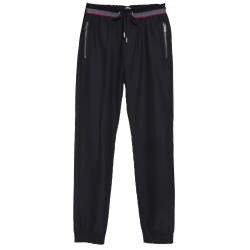 Givenchy Black Wool Blend Contrast Grosgrain Waistband Joggers XXS