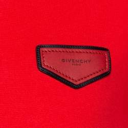 Pre Owned Givenchy Red Cotton Logo Patch Detail T Shirt S