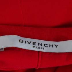 Pre Owned Givenchy Red Cotton Logo Patch Detail T Shirt S