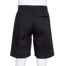 Pre Owned شورت جيفنشي قطن أسود مطرز برباط على الخصر مقاس متوسط - ميديوم