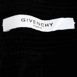 Pre Owned شورت جيفنشي قطن أسود مطرز برباط على الخصر مقاس متوسط - ميديوم