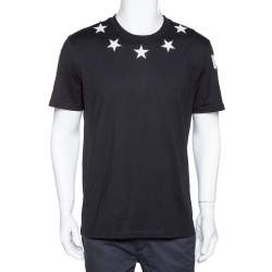 Givenchy Black Cotton Star Patch Crew Neck T-Shirt XL
