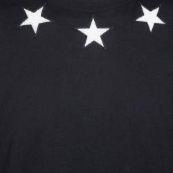 Givenchy Black Cotton Star Patch Crew Neck T-Shirt XL
