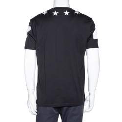 Givenchy Black Cotton Star Patch Crew Neck T-Shirt XL