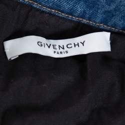 مملوكة مسبقًا Givenchy Blue Logo Print Denim Button Front Jacket XL