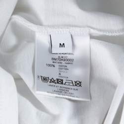 Pre Owned تي شيرت قصه مجسمه مطبوع شعار الماركة جيرسيه قطن أبيض مقاس وسط (ميديوم)