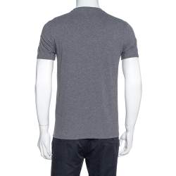 Pre Owned Givenchy Dark Grey Melange Cotton Cuban Fit T-Shirt S