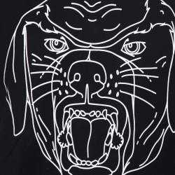 Pre Owned تي شيرت جيفنشي قصه كوبان قطن مطبوع روتويلر مرسام أسود مقاس كبير (لارج)