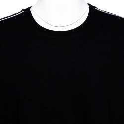 Pre Owned Givenchy Black Cotton Knit 4G Webbing Detail T-Shirt XXL