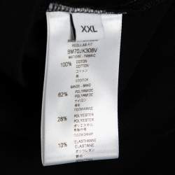 Pre Owned Givenchy Black Cotton Knit 4G Webbing Detail T-Shirt XXL