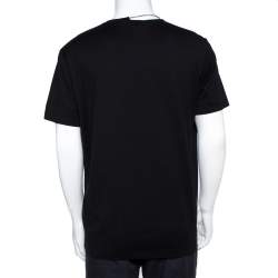 مملوكة مسبقًا تي شيرت جيفنشي تريكو قطن أسود بسلسلة مزينة مقاس كبير جدًا - إكس لارج