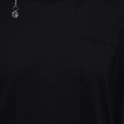 مملوكة مسبقًا تي شيرت جيفنشي تريكو قطن أسود بسلسلة مزينة مقاس كبير جدًا - إكس لارج