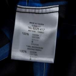 Givenchy Blue Checked Cotton Cuban Fit Button Down Shirt L