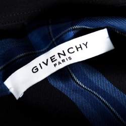 Givenchy Blue Checked Cotton Cuban Fit Button Down Shirt L