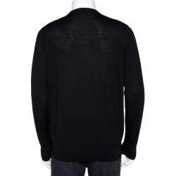 Pre Owned بلوفر جيفنشي صوف أسود فور جي أنتارسيا تريكو قصة مجسمة مقاس إكس إكس لارج - كبير جدًا جدًا