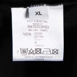 Pre Owned تي شيرت جيفنشي قطن أسود بسحاب مزين مقاس كبير جدًا - إكس لارج