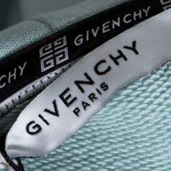 Pre Owned Givenchy Ice Blue Cotton 4G Patch Hoodie XL
