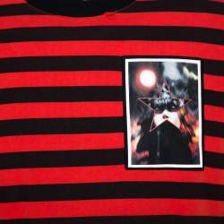 Pre Owned Givenchy  Red & Black Stripe Cotton Sweatshirt M