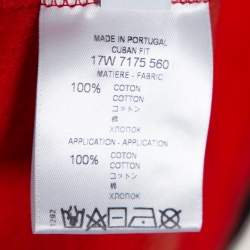 Pre Owned Givenchy  Red & Black Stripe Cotton Sweatshirt M