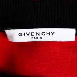 Pre Owned Givenchy  Red & Black Stripe Cotton Sweatshirt M