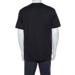 مملوكة مسبقًا تي شيرت جيفنشي رقبة مستديرة قطن طباعة فك سمكة قرش أسود XXL