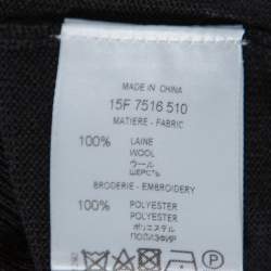 Pre Owned Givenchy Black Wool Love Embroidered Crewneck Sweater XXL