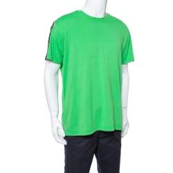Pre Owned تي شيرت جيفنشي رقبة مستديرة تفاصيل حمالة كتف مغايرة تريكو أخضر نيون L