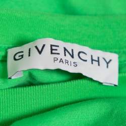 Pre Owned تي شيرت جيفنشي رقبة مستديرة تفاصيل حمالة كتف مغايرة تريكو أخضر نيون L