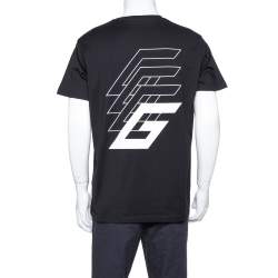 Pre Owned Givenchy Black Studio Homme Podium Printed Cotton Crewneck T Shirt M