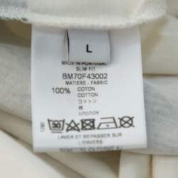 Pre Owned تي شيرت جيفنشي طباعة شعار دراغون قطن كريمي L