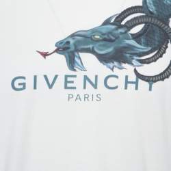 Pre Owned تي شيرت جيفنشي طباعة شعار دراغون قطن كريمي L