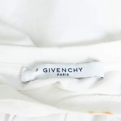Pre Owned Givenchy White Cotton Logo Printed Crewneck Distressed T-Shirt L