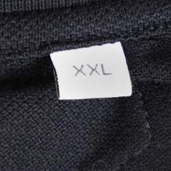 Pre Owned Givenchy Black Cotton Pique Star Embroidered Polo T Shirt XXL