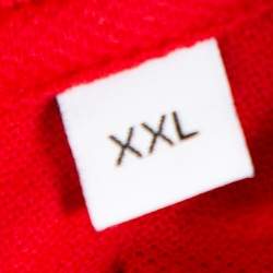 مملوكة مسبقًا Givenchy Red Cotton Pique Star Embroidered Polo T Shirt XXL