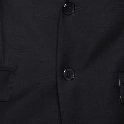 Pre Owned Givenchy Black Wool & Mohair Floral Lined Tailored Blazer L