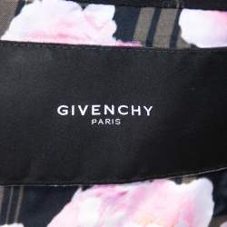 Pre Owned Givenchy Black Wool & Mohair Floral Lined Tailored Blazer L