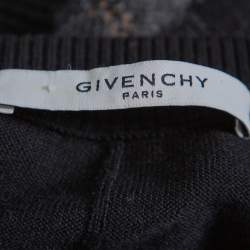 مملوكة مسبقًا سويتر جيفنشي تريكو انتارسيا مطبوع كلب روتويلر صوف أسود مقاس كبير (لارج)