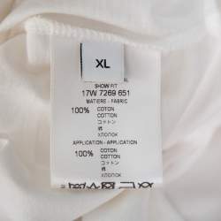 مملوكة مسبقًا Givenchy Red & White Printed Cotton Baseball T-Shirt XL