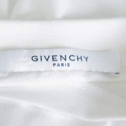 Pre Owned تي شيرت جيفنشي قطن أبيض بالشعار المطرز رقبة مستديرة مقاس كبير جدًا جدًا - إكس إكس لارج