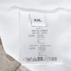 Pre Owned تي شيرت جيفنشي قطن أبيض بالشعار المطرز رقبة مستديرة مقاس كبير جدًا جدًا - إكس إكس لارج