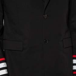 مملوكة مسبقًا Givenchy Black Cotton Contrast Trim Detail Button Front Jacket XL