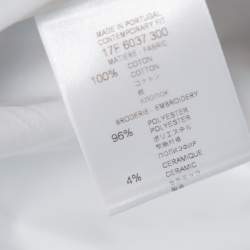 مملوكة مسبقًا قميص جيفنشي أزرار أمامية قطن مطرز نجمة أبيض مقاس وسط (ميديوم)