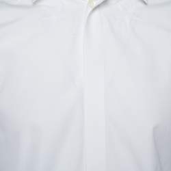 مملوكة مسبقًا قميص جيفنشي أزرار أمامية قطن مطرز نجمة أبيض مقاس وسط (ميديوم)