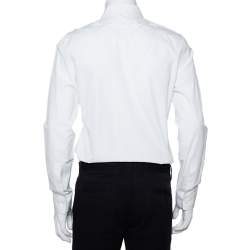 مملوكة مسبقًا قميص جيفنشي أزرار أمامية قطن مطرز نجمة أبيض مقاس وسط (ميديوم)