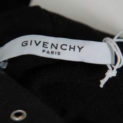 Pre Owned Givenchy Black Cotton Blurred Logo Printed Hoodie S