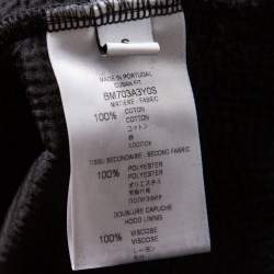 Pre Owned Givenchy Black Cotton Logo Printed Distressed Hoodie S