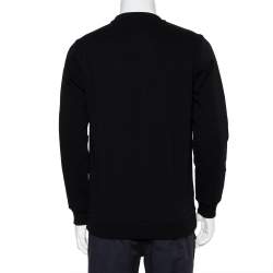 مملوكة مسبقًا Givenchy Black Rose Printed Cotton Crewneck Cuban Fit Sweatshirt S