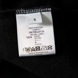 مملوكة مسبقًا Givenchy Black Rose Printed Cotton Crewneck Cuban Fit Sweatshirt S