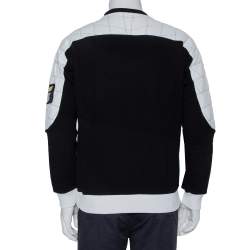 Pre Owned Givenchy Black Cotton Quilted Patch Detail Crewneck Sweatshirt S