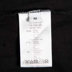 Pre Owned Givenchy Black Logo Print Cotton Oversized Distressed T-shirt M